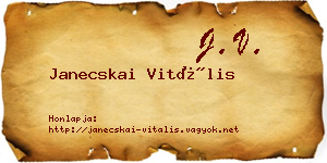Janecskai Vitális névjegykártya